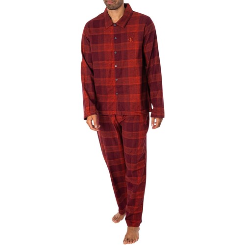 Kleidung Herren Pyjamas/ Nachthemden Calvin Klein Jeans Pyjama-Set aus reinem Flanell Rot