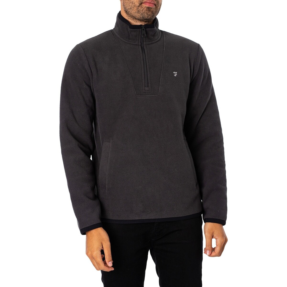 Kleidung Herren Sweatshirts Farah Rush 1/4-Reißverschluss-Sweatshirt Grau