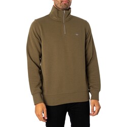 Kleidung Herren Sweatshirts Gant Reguläres Shield-Sweatshirt mit halbem Reißverschluss Grün