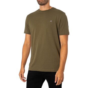 Gant Normales Schild-T-Shirt Grün