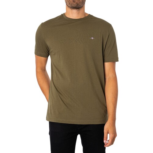 Kleidung Herren T-Shirts Gant Normales Schild-T-Shirt Grün