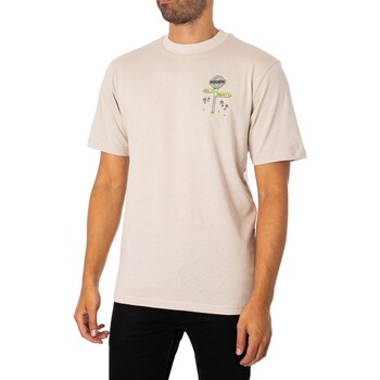 Kleidung Herren T-Shirts Hikerdelic Peak & Precinct T-Shirt mit Grafik hinten Beige