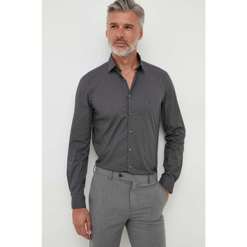Kleidung Herren Langärmelige Hemden Calvin Klein Jeans K10K111642 Schwarz
