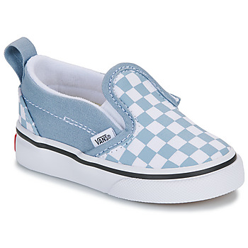 Schuhe Kinder Slip on Vans TD Slip-On V COLOR THEORY CHECKERBOARD DUSTY BLUE Blau