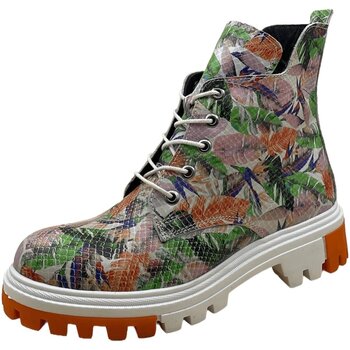 Schuhe Damen Stiefel Artiker Stiefeletten Schnürstiefelette mit RV 53C0754 Multicolor