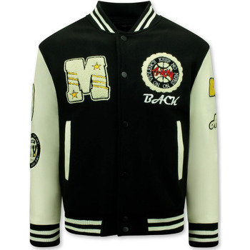 Kleidung Herren Jacken / Blazers Enos Vintage Varsity Baseball Jacke In Schwarz