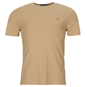 Kleidung Herren T-Shirts Polo Ralph Lauren T-SHIRT AJUSTE COL ROND EN PIMA COTON Beige / Camel