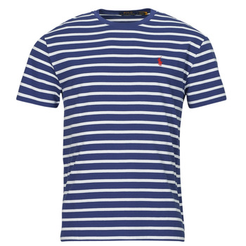 Kleidung Herren T-Shirts Polo Ralph Lauren T-SHIRT AJUSTE EN COTON Marine / Weiss / Sandfarben / Weiss