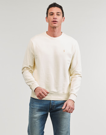 Kleidung Herren Sweatshirts Polo Ralph Lauren SWEATSHIRT COL ROND EN MOLLETON Weiss / Creme