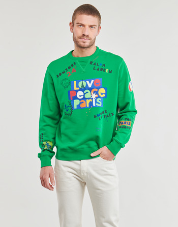 Kleidung Herren Sweatshirts Polo Ralph Lauren SWEATSHIRT WELCOME IN PARIS Grün / Multicolor / Cruise / Grün