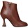 Schuhe Damen Low Boots Albano 2554 Tronchetto Frau Leder Braun