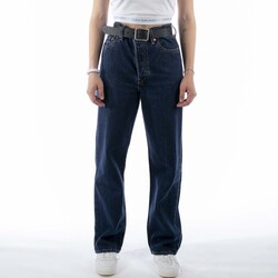 Kleidung Damen Jeans Levi's Pantaloni   Ribcage Straight Noe Dark Mineral Blau