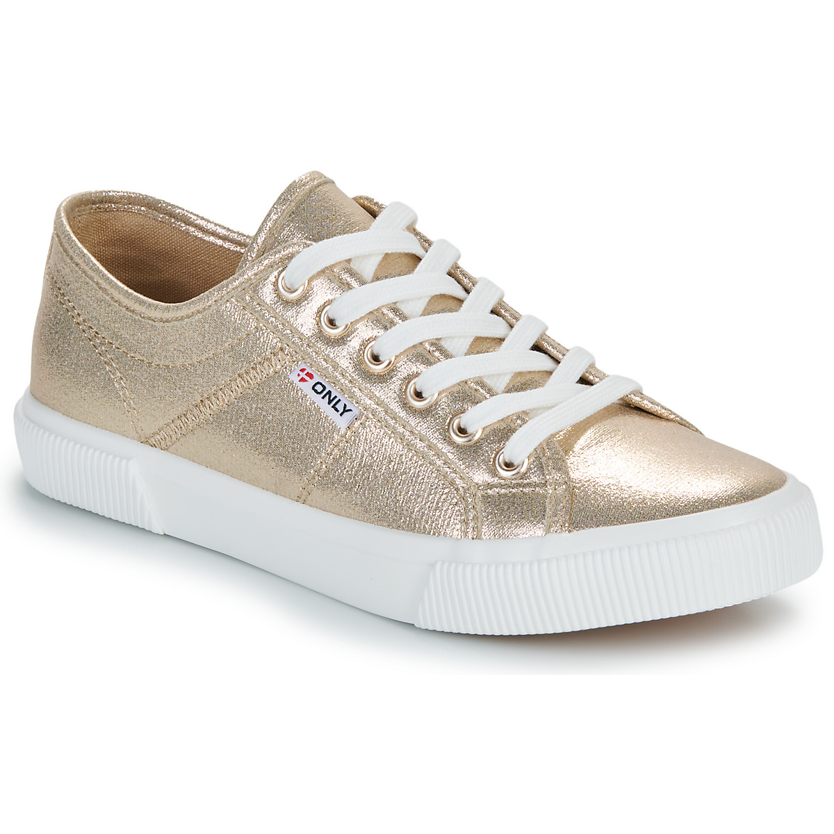 Schuhe Damen Sneaker Low Only ONLNICOLA CANVAS SNEAKER METALLIC Gold