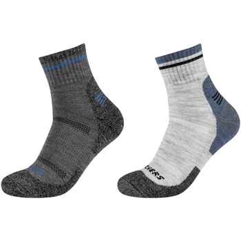 Skechers 2PPK Men Trail Wool Quarter Socks Grau