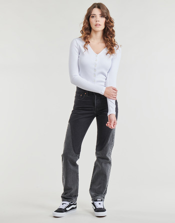 Kleidung Damen Straight Leg Jeans Levi's 501® ORIGINAL CHAPS Weiss / grau / stahl / Ranch