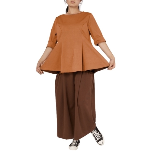 Kleidung Damen Tops / Blusen Wendy Trendy Top 223690 - Camel Braun