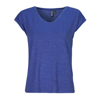 Kleidung Damen T-Shirts Pieces PCBILLO TEE LUREX STRIPES Blau
