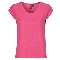 Kleidung Damen T-Shirts Pieces PCBILLO TEE LUREX STRIPES Rosa