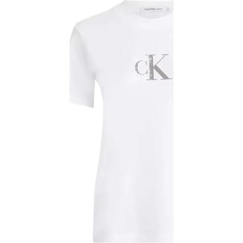 Kleidung Damen T-Shirts Calvin Klein Jeans Monogramme Weiss