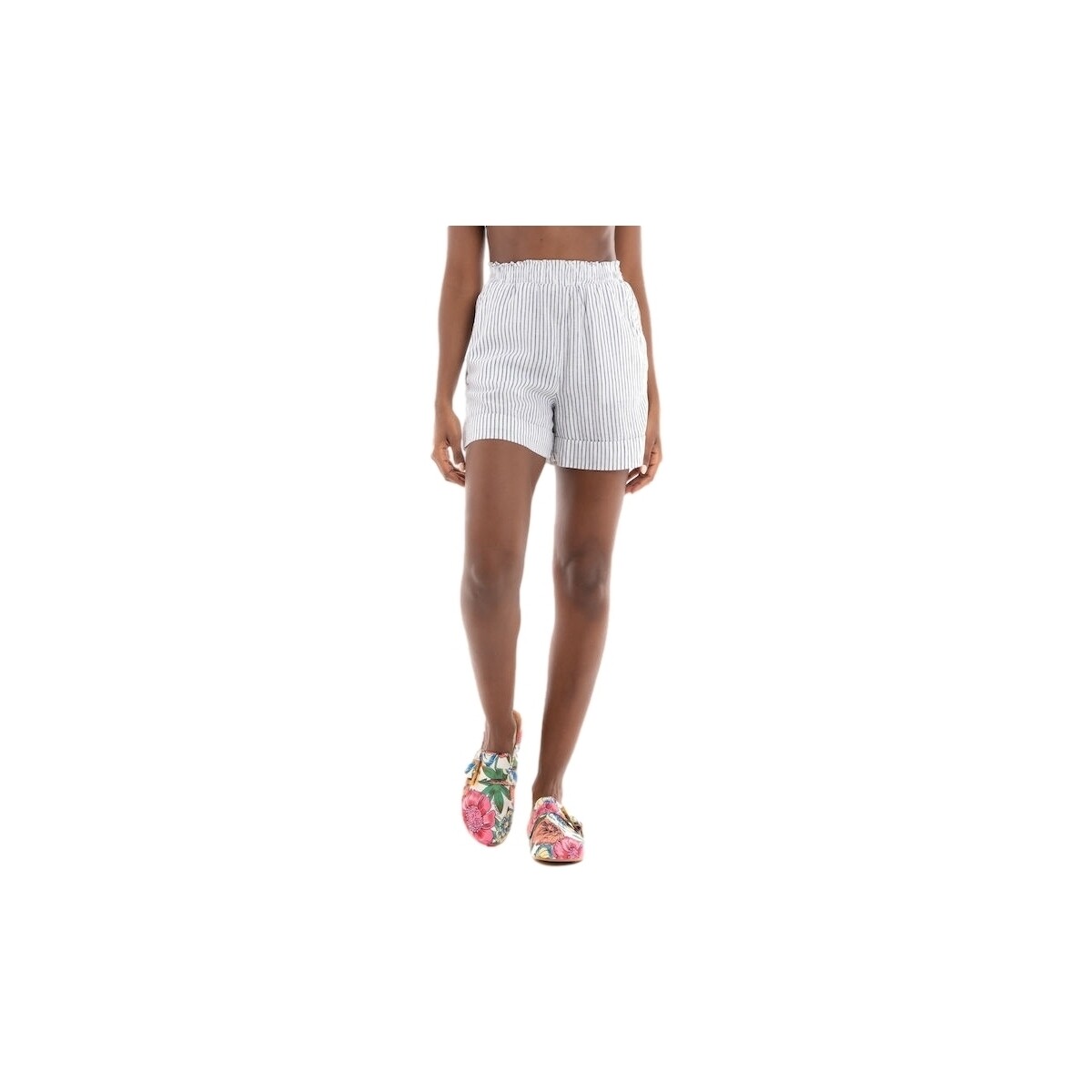 Kleidung Damen Shorts / Bermudas Only Shorts Linette Linen - White/Night Sky Weiss
