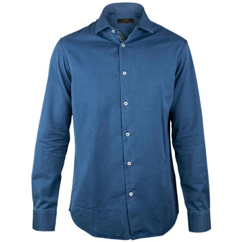 Kleidung Herren Langärmelige Hemden Moorer  Blau