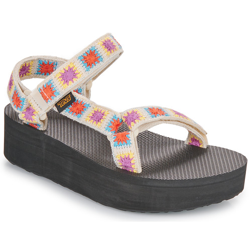 Schuhe Damen Sandalen / Sandaletten Teva W FLATFORM UNIVERSAL CROCHET Beige / Multicolor