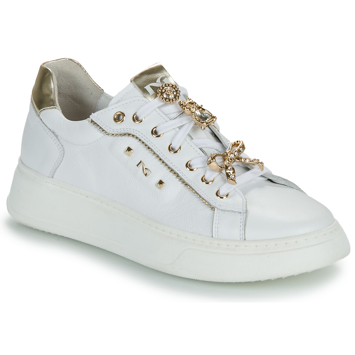 Schuhe Damen Sneaker Low NeroGiardini E409975D Weiss / Gold
