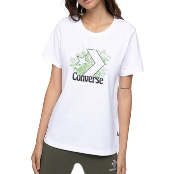 Kleidung Damen T-Shirts & Poloshirts Converse 10023219-A02 Weiss