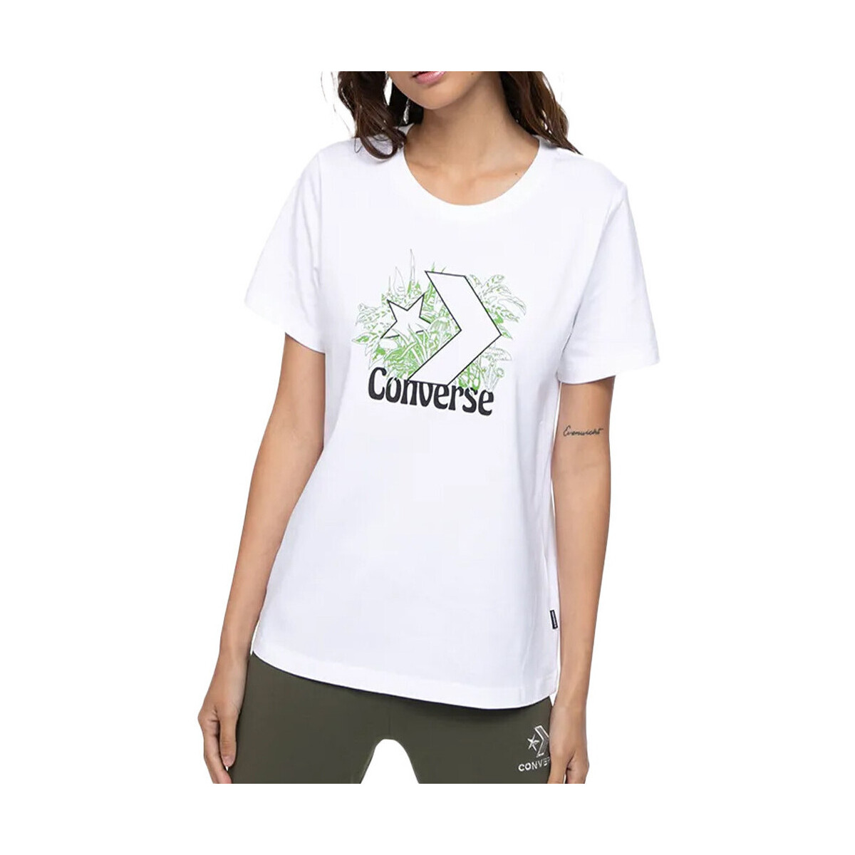 Kleidung Damen T-Shirts & Poloshirts Converse 10023219-A02 Weiss