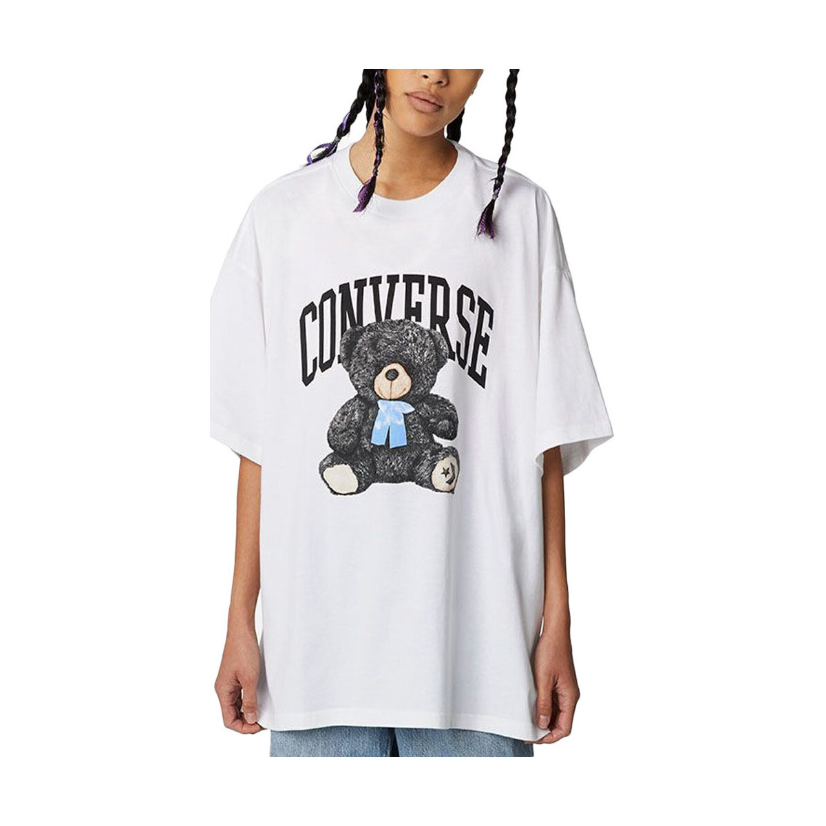Kleidung Damen T-Shirts & Poloshirts Converse 10023881-A01 Weiss