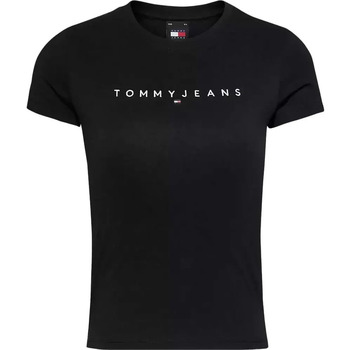 Kleidung Damen T-Shirts Tommy Jeans Linear W Schwarz