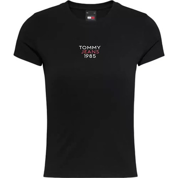 Kleidung Damen T-Shirts Tommy Jeans Slim Essential Schwarz