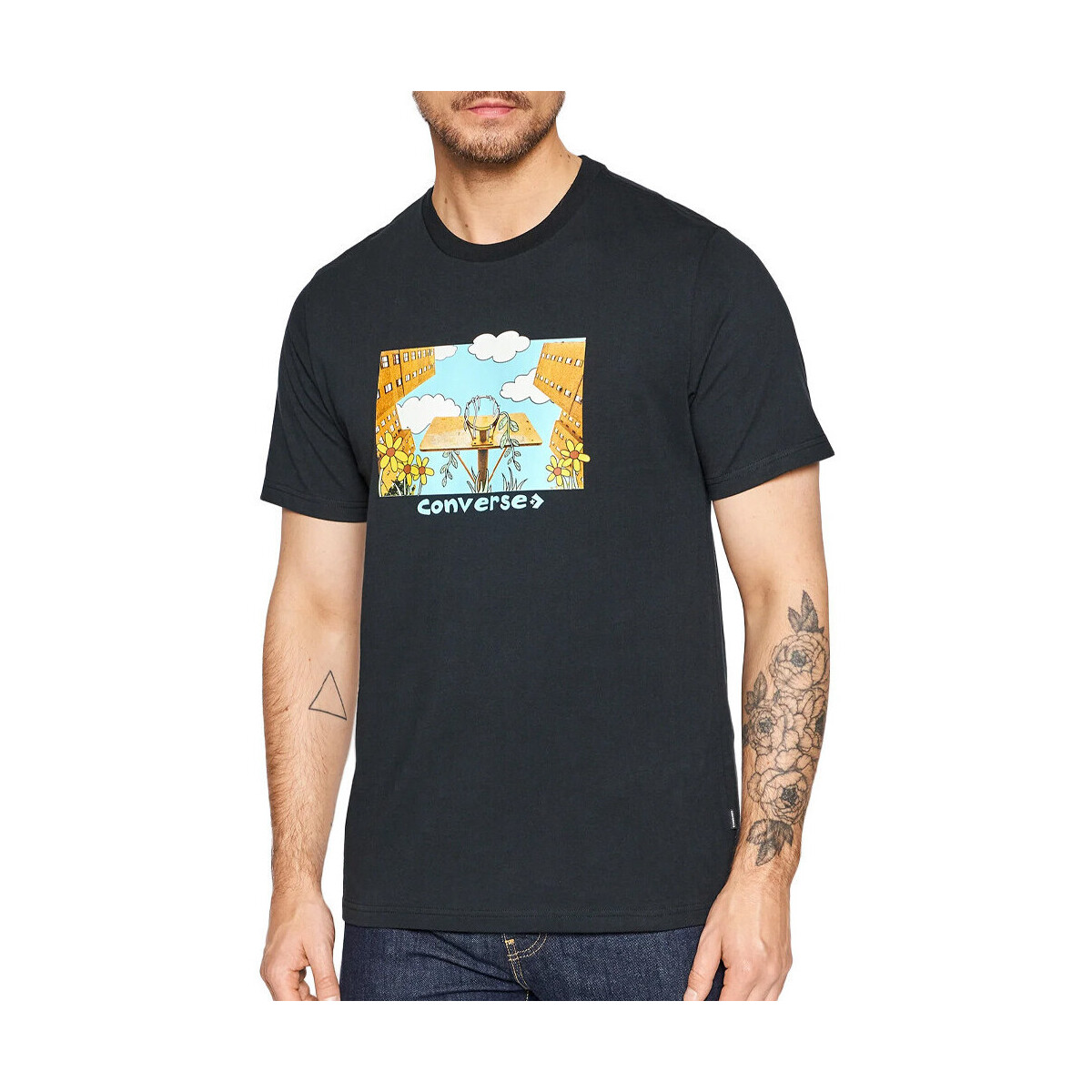 Kleidung Herren T-Shirts & Poloshirts Converse 10023257-A01 Schwarz