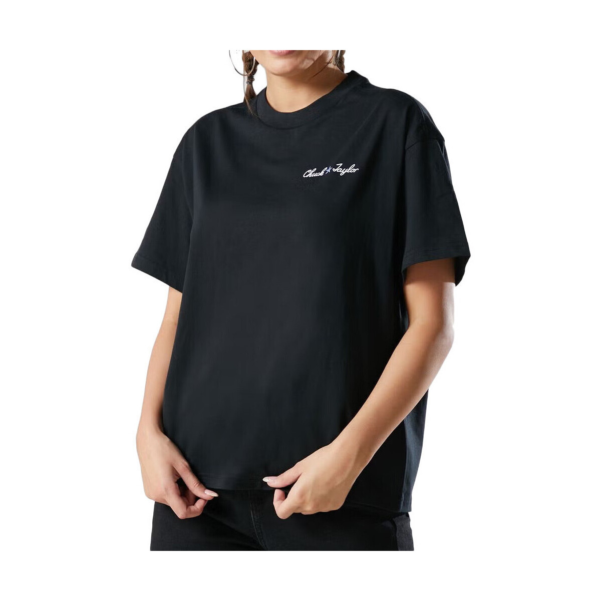 Kleidung Damen T-Shirts & Poloshirts Converse 10023729-A01 Schwarz