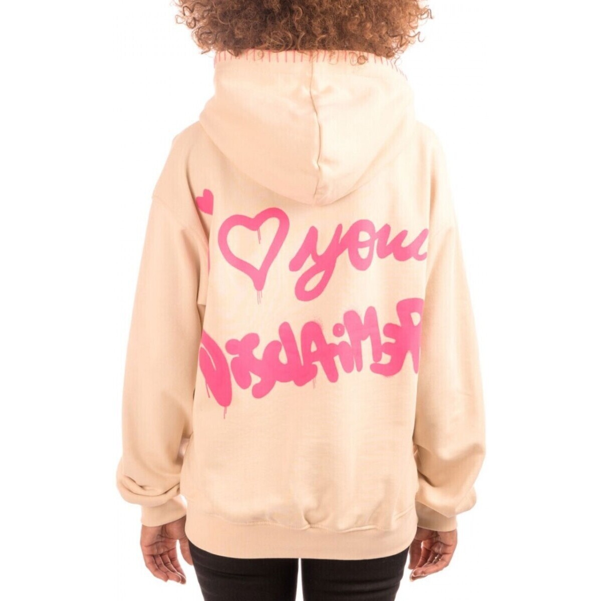 Kleidung Damen Sweatshirts Disclaimer Sweatshirt mit Schriftzug auf der Rckseite Beige