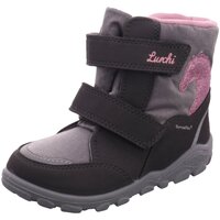 Schuhe Mädchen Stiefel Lurchi Klettstiefel Kalea 33-33028-35 grey pink Textil 33-33028-35 Grau