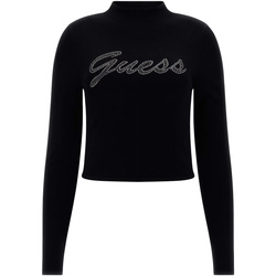 Kleidung Damen Sweatshirts Guess Ls  Rhinestone Logo Swtr Schwarz