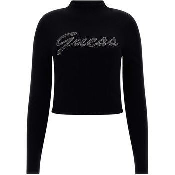 Kleidung Damen Sweatshirts Guess Ls  Rhinestone Logo Swtr Schwarz