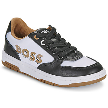 Schuhe Jungen Sneaker Low BOSS CASUAL J50861 Schwarz / Weiss / Camel