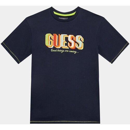 Kleidung Kinder T-Shirts & Poloshirts Guess L3YI08 K8HM4 Blau