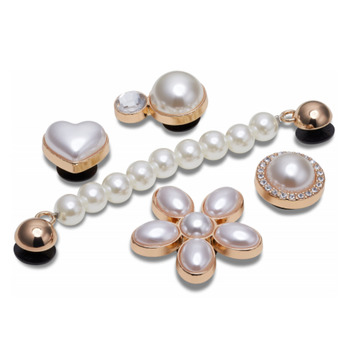 Crocs Dainty Pearl Jewelry 5 Pack Weiss / Gold