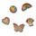 Accessoires Schuh Accessoires Crocs JIBBITZ Rainbow Elvtd Festival 5 Pack Gold / Multicolor