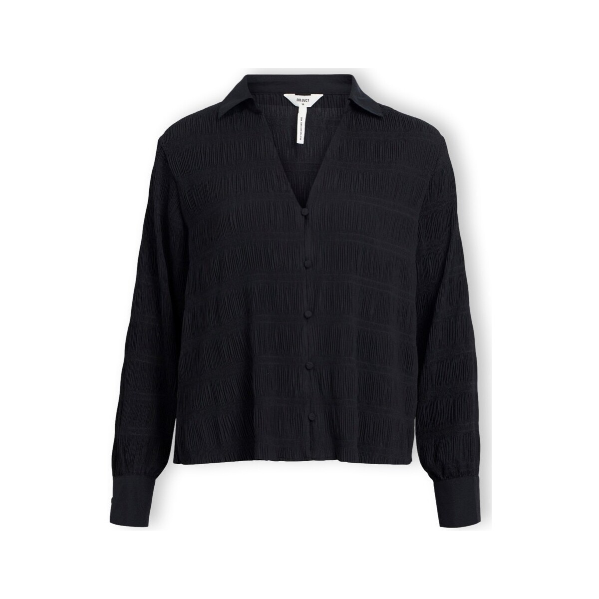 Kleidung Damen Tops / Blusen Object Stina Shirt L/S  - Black Schwarz