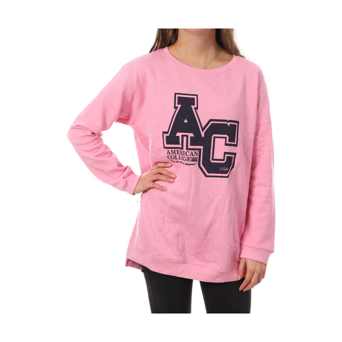 Kleidung Damen Sweatshirts American College YR656 Rosa