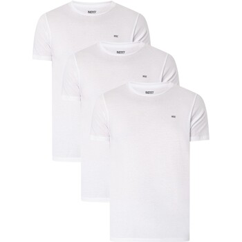 Kleidung Herren Pyjamas/ Nachthemden Diesel 3er-Pack Jake Lounge-T-Shirts mit Rundhalsausschnitt Weiss