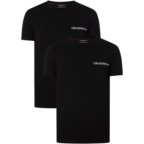 Kleidung Herren T-Shirts Emporio Armani 2er Pack Lounge Crew T-Shirts Schwarz