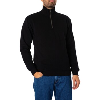 Kleidung Herren Sweatshirts Jack & Jones Bradley-Sweatshirt mit halbem Reißverschluss Schwarz