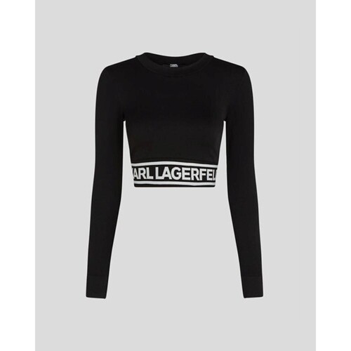 Kleidung Damen Pullover Karl Lagerfeld 240W1716 SEAMLESS LOGO Schwarz