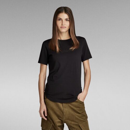 Kleidung Damen T-Shirts & Poloshirts G-Star Raw D24216-4107 AUTOGRAPH SLIM TOP-BLACK Schwarz