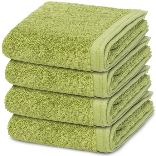 Home Handtuch und Waschlappen Vossen 4er Pack Vegan Life Grün
